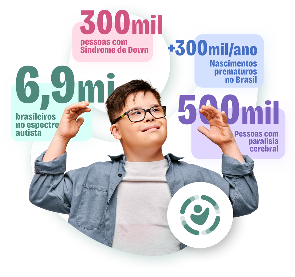 Criança sorrindo com dados sobre cuidado atípico ao redor